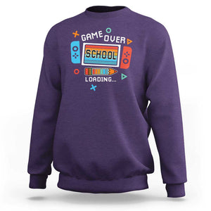 Game Over School Loading Sweatshirt Game Console Pencil End Summer TS11 Purple Print Your Wear