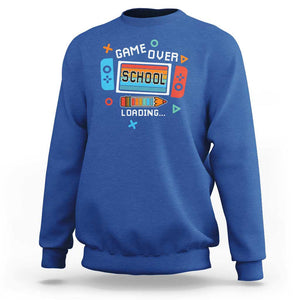 Game Over School Loading Sweatshirt Game Console Pencil End Summer TS11 Royal Blue Print Your Wear