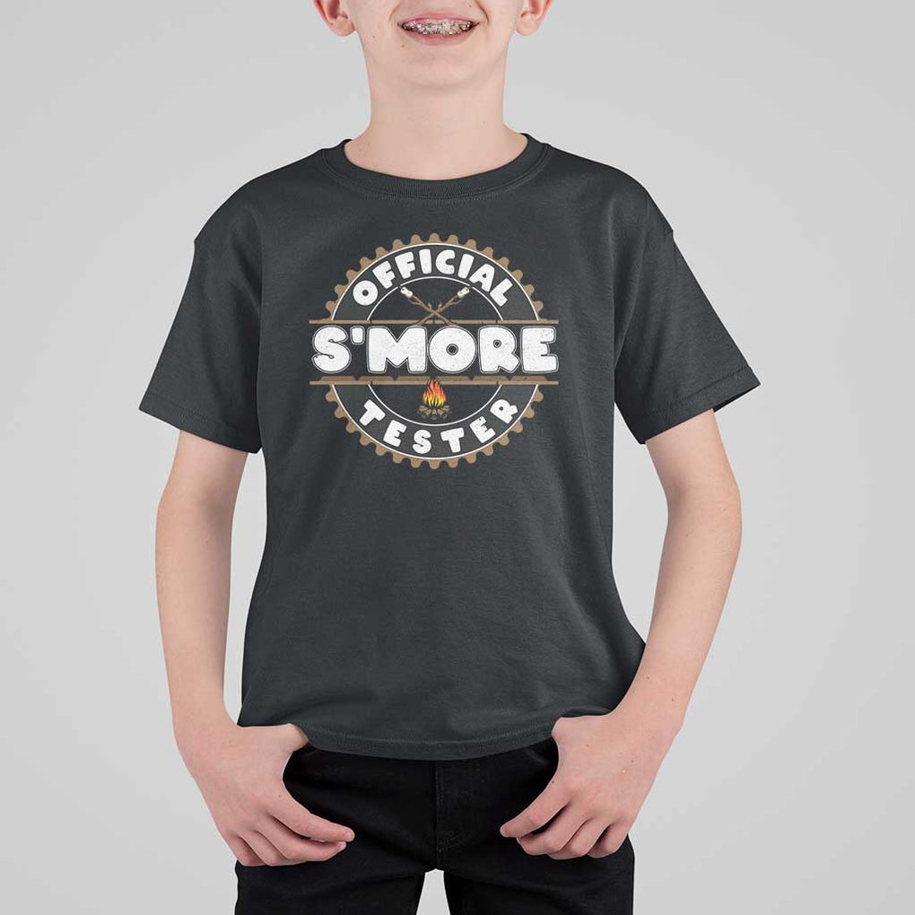 Funny Official Smores Tester T Shirt For Kid Camping Chocolate Marshmallow TS11 Black Print Your Wear