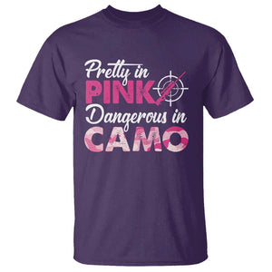 Funny Hunter T Shirt Pretty In Pink Dangerous In Camo Hunting TS11 Purple Print Your Wear
