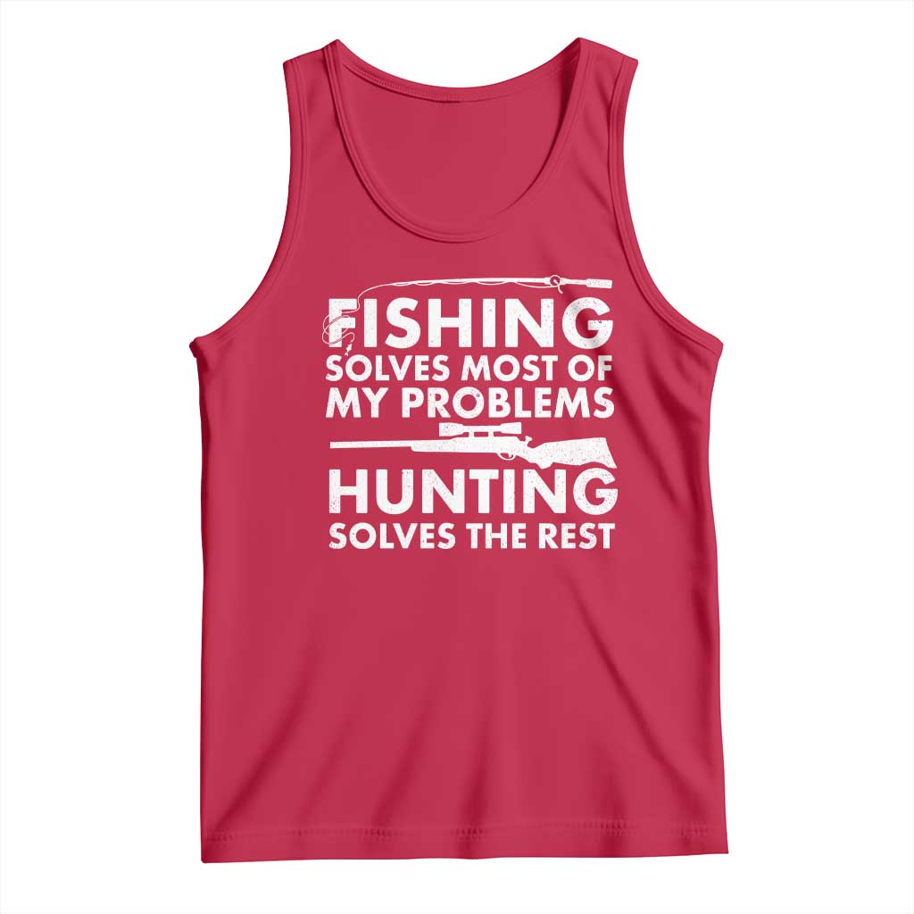 Funny Hunter Tank Top Fishing And Hunting Father's Day TS11 Red Print Your Wear