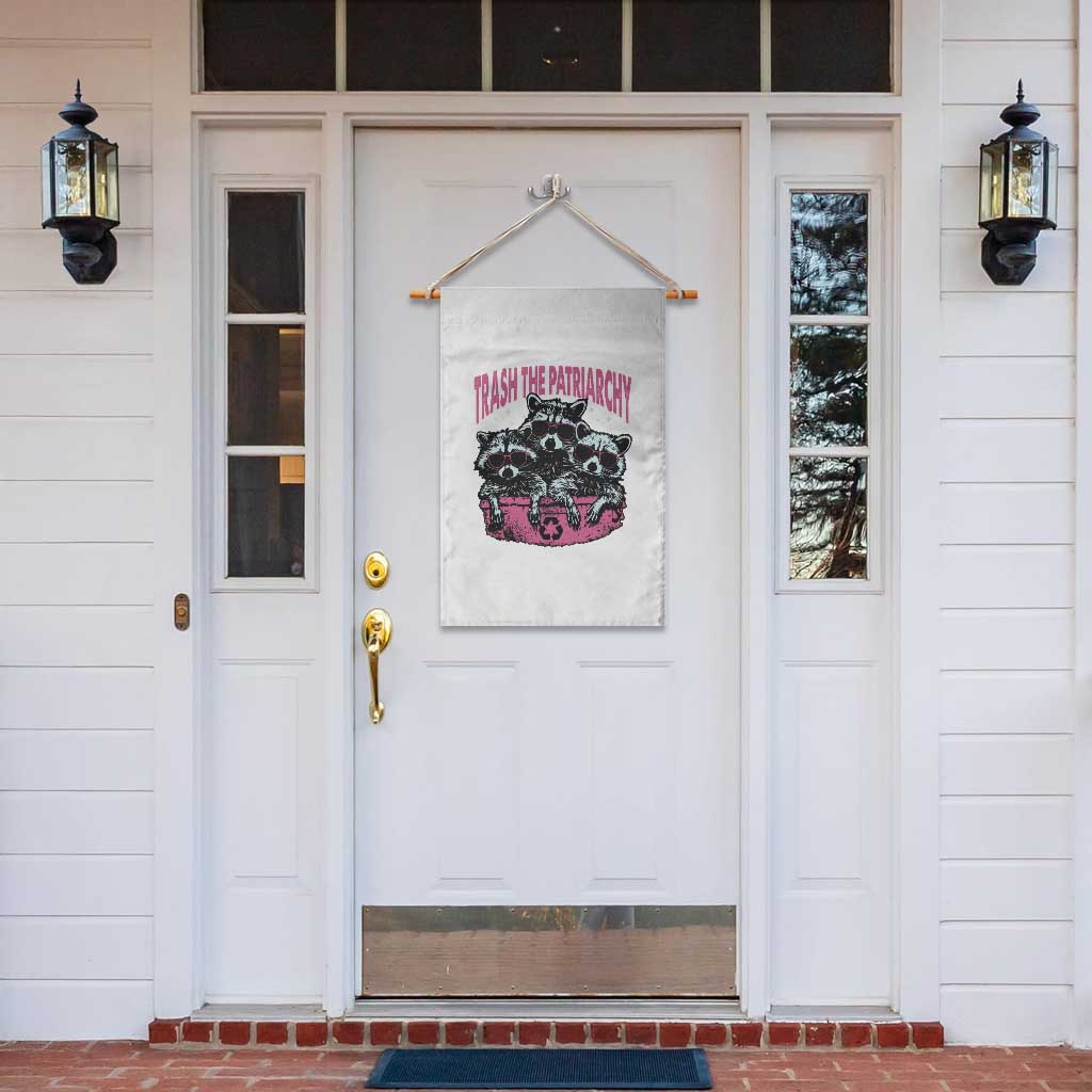 Funny Trash The Patriarchy Garden Flag Feral Feminist Racoon TS11 Print Your Wear