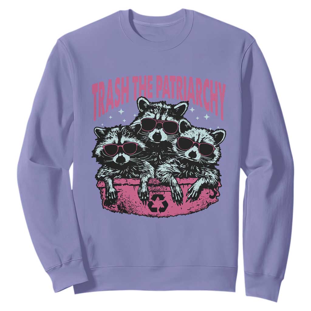 Funny Trash The Patriarchy Sweatshirt Feral Feminist Racoon TS11 Violet Print Your Wear