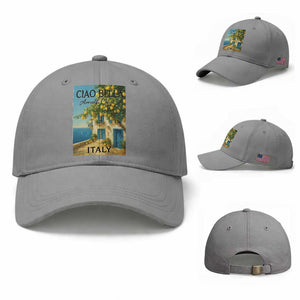 Italian Summer Amalfi Coast Baseball Cap Ciao Bella Italy Lemon TS11 Baseball Cap Universal Fit Sport Gray Print Your Wear