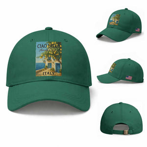 Italian Summer Amalfi Coast Baseball Cap Ciao Bella Italy Lemon TS11 Baseball Cap Universal Fit Irish Green Print Your Wear