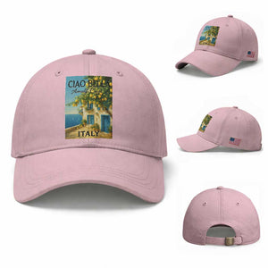 Italian Summer Amalfi Coast Baseball Cap Ciao Bella Italy Lemon TS11 Baseball Cap Universal Fit Light Pink Print Your Wear