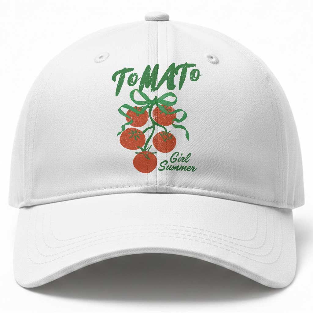 Funny Tomato Girl Summer Baseball Cap Tomato Fresh Fruit Cottagecore Aesthetic TS11 Print Your Wear