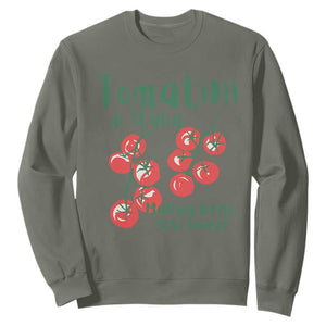 Italian Tomato Sweatshirt Tomatini Di Italia Vegetable Garden Lover TS11 Military Green Print Your Wear