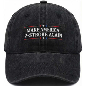 Funny 2 Stroke Motocross Lover Washed Cotton Baseball Cap Make America 2 Stroke Again TS11 Print Your Wear