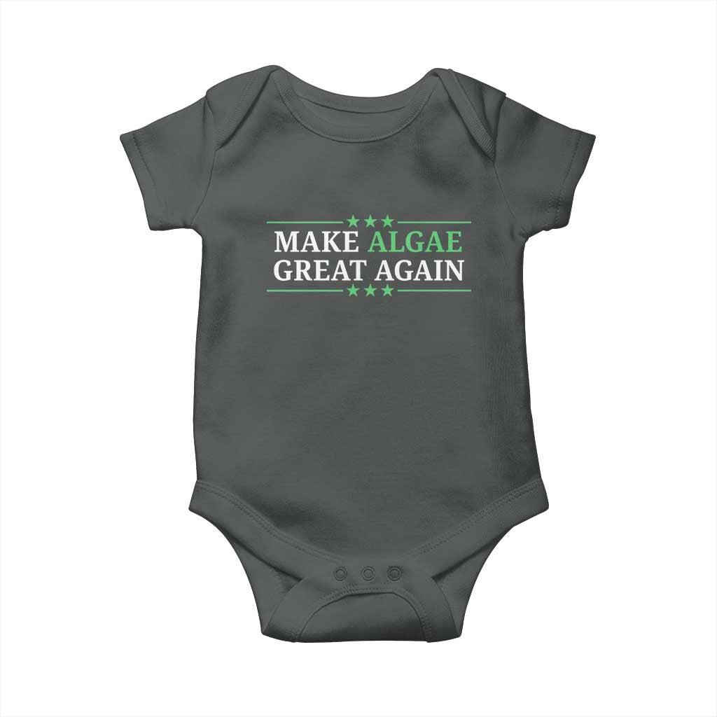 Make Algae Great Again Baby Onesie Funny Political Satire Lincoln Reflecting Pool TS11 Dark Heather Print Your Wear