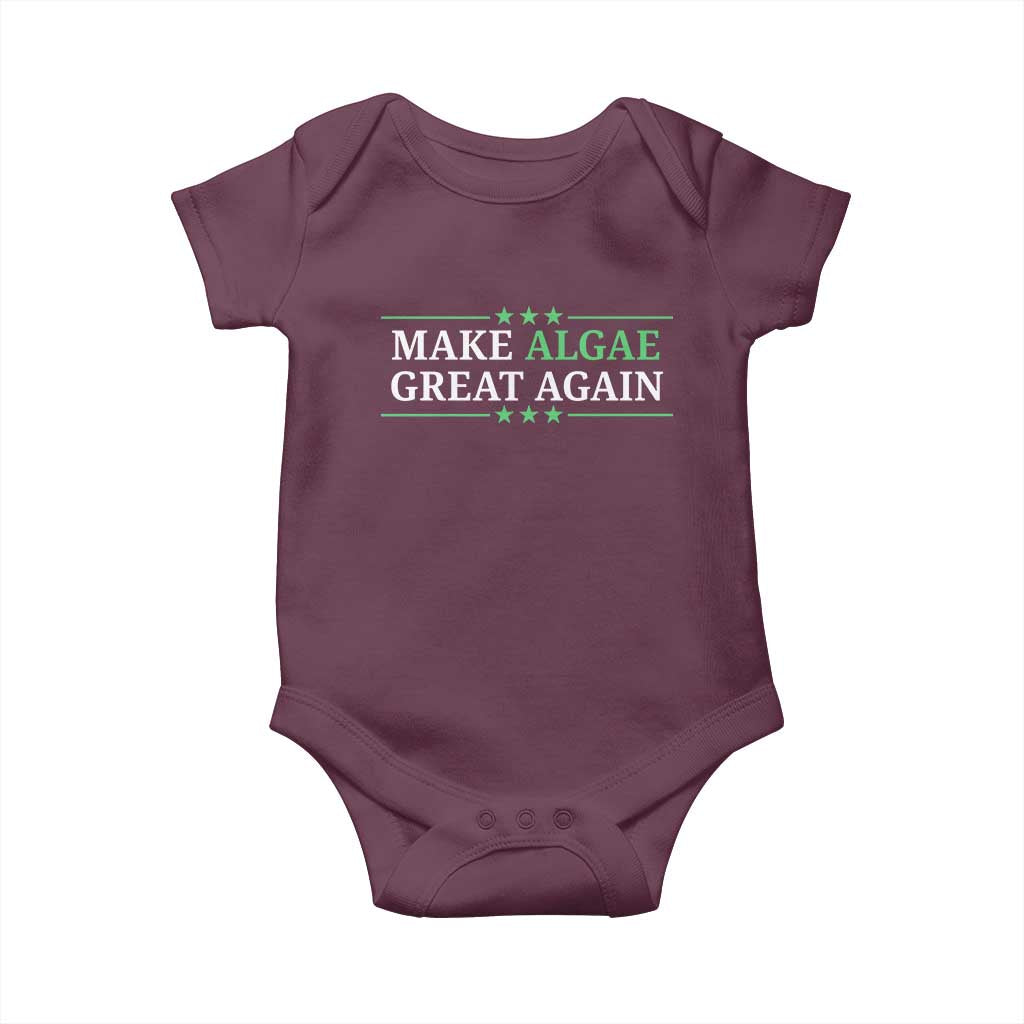 Make Algae Great Again Baby Onesie Funny Political Satire Lincoln Reflecting Pool TS11 Maroon Print Your Wear