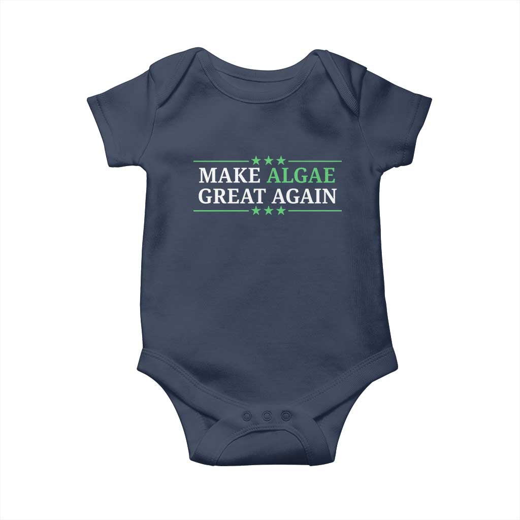 Make Algae Great Again Baby Onesie Funny Political Satire Lincoln Reflecting Pool TS11 Navy Print Your Wear