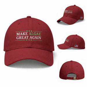 Make Algae Great Again Baseball Cap Funny Political Satire Lincoln Reflecting Pool TS11 Baseball Cap Universal Fit Cherry Red Print Your Wear