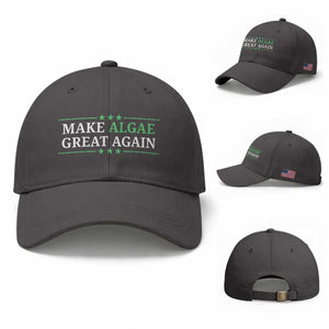 Make Algae Great Again Baseball Cap Funny Political Satire Lincoln Reflecting Pool TS11 Baseball Cap Universal Fit Dark Gray Print Your Wear