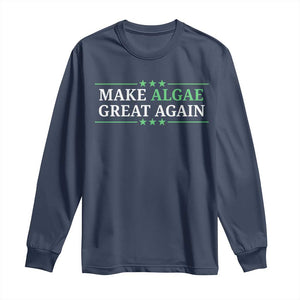 Make Algae Great Again Long Sleeve Shirt Funny Political Satire Lincoln Reflecting Pool TS11 Navy Print Your Wear