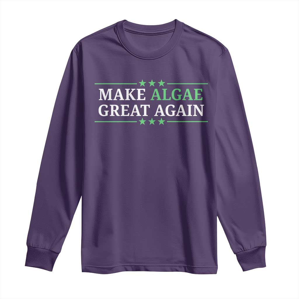 Make Algae Great Again Long Sleeve Shirt Funny Political Satire Lincoln Reflecting Pool TS11 Purple Print Your Wear