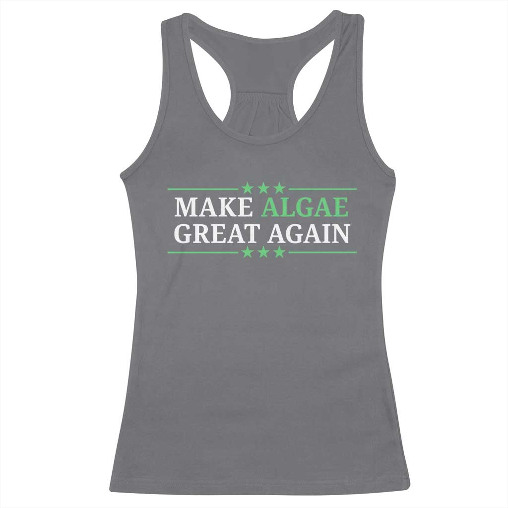 Make Algae Great Again Racerback Tank Top Funny Political Satire Lincoln Reflecting Pool TS11 Charcoal Print Your Wear