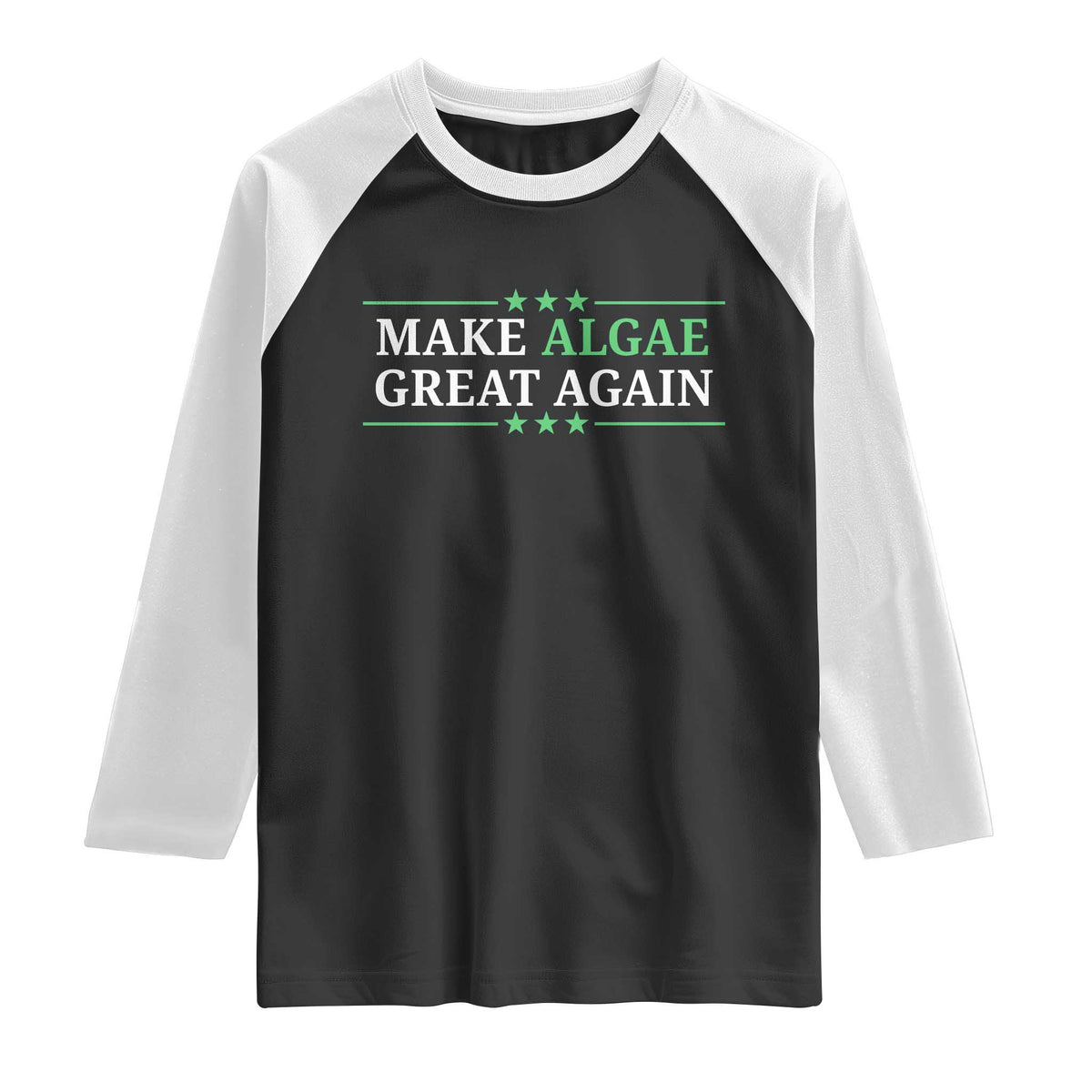 Make Algae Great Again Raglan Shirt Funny Political Satire Lincoln Reflecting Pool TS11 Black White Print Your Wear