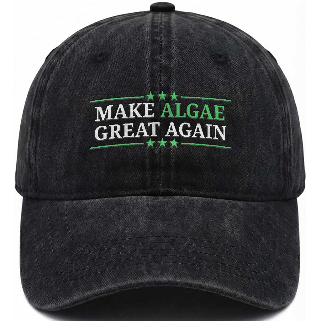 Make Algae Great Again Washed Cotton Baseball Cap Funny Political Satire Lincoln Reflecting Pool TS11 Print Your Wear