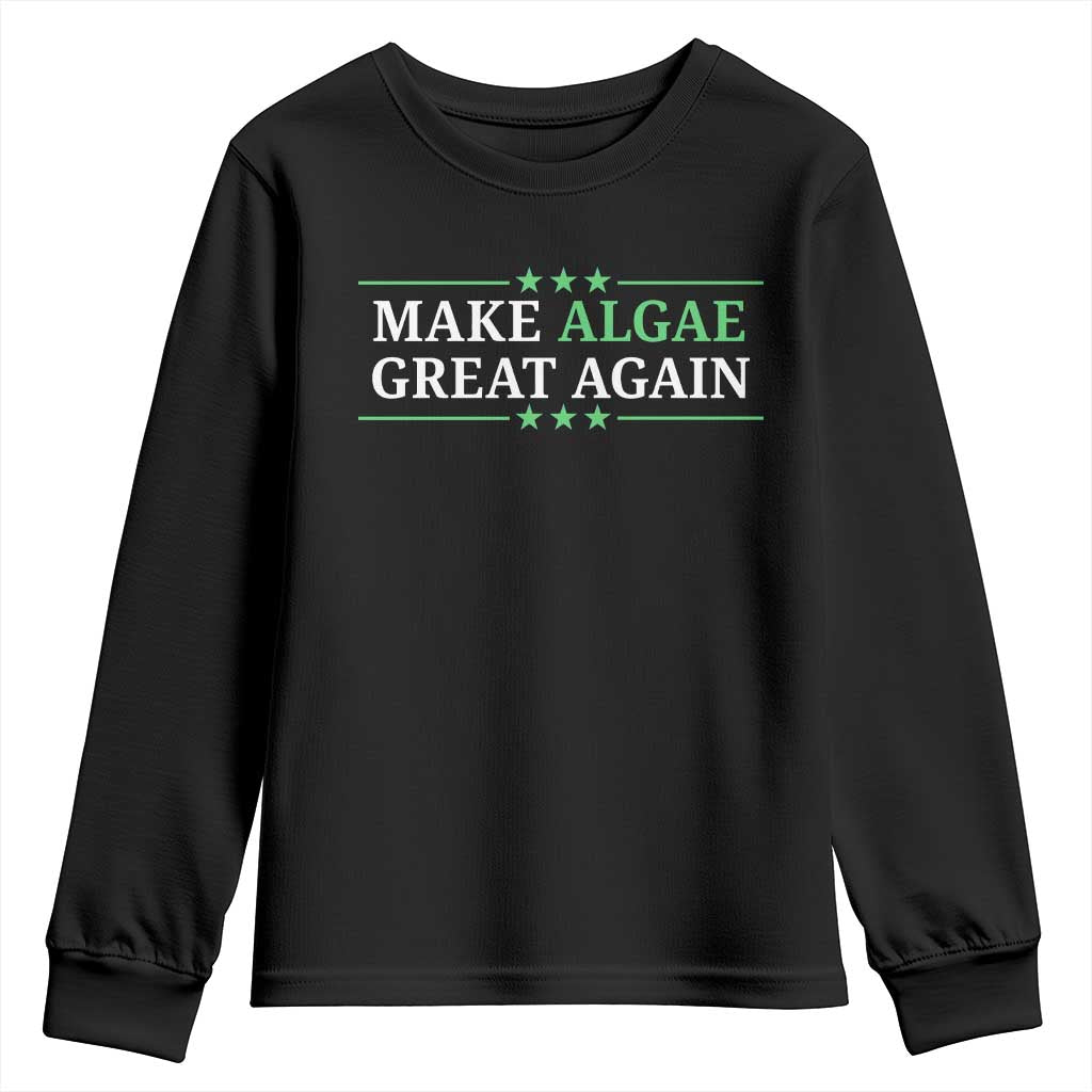Make Algae Great Again Youth Sweatshirt Funny Political Satire Lincoln Reflecting Pool TS11 Black Print Your Wear