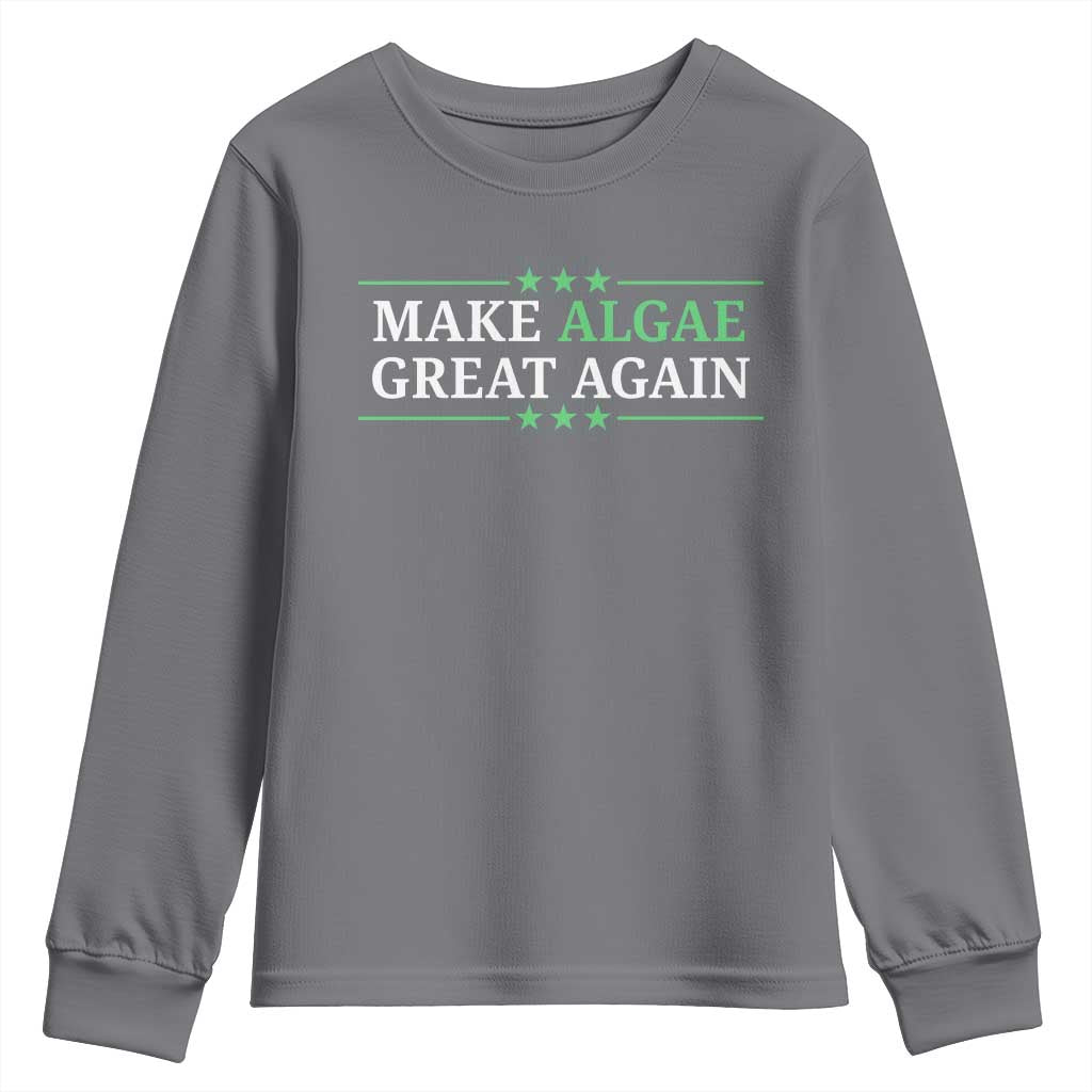 Make Algae Great Again Youth Sweatshirt Funny Political Satire Lincoln Reflecting Pool TS11 Charcoal Print Your Wear