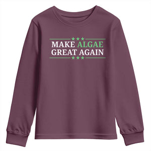 Make Algae Great Again Youth Sweatshirt Funny Political Satire Lincoln Reflecting Pool TS11 Maroon Print Your Wear