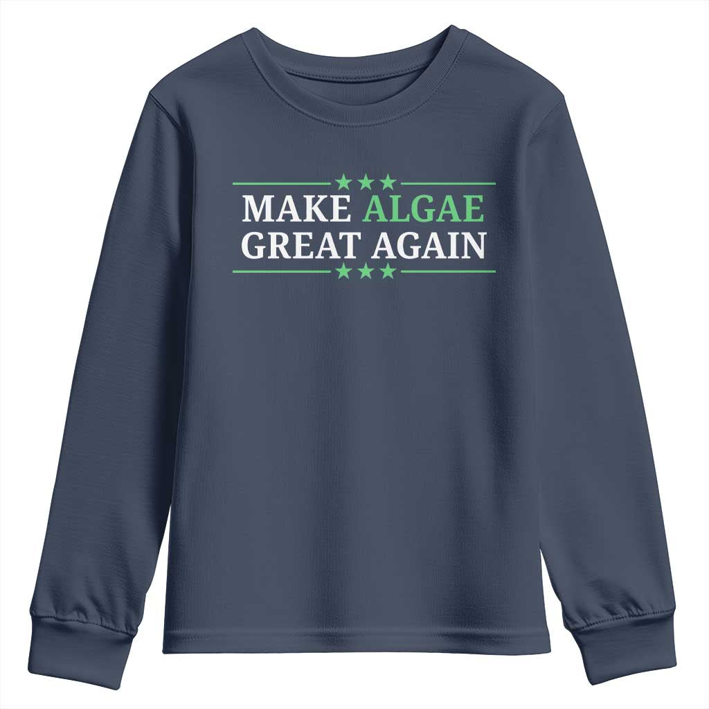 Make Algae Great Again Youth Sweatshirt Funny Political Satire Lincoln Reflecting Pool TS11 Navy Print Your Wear