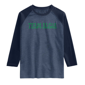 Team Algae Raglan Shirt Political Satire Lincoln Reflecting Pool Midterm TS11 Heather Denim Navy Print Your Wear