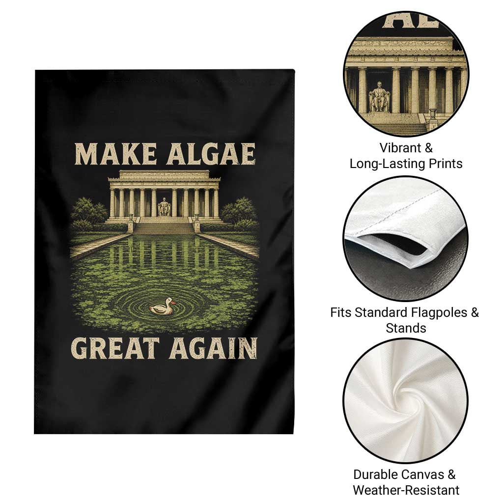 Make Algae Great Again Garden Flag Funny Lincoln Memorial Reflecting Pool TS11 Print Your Wear
