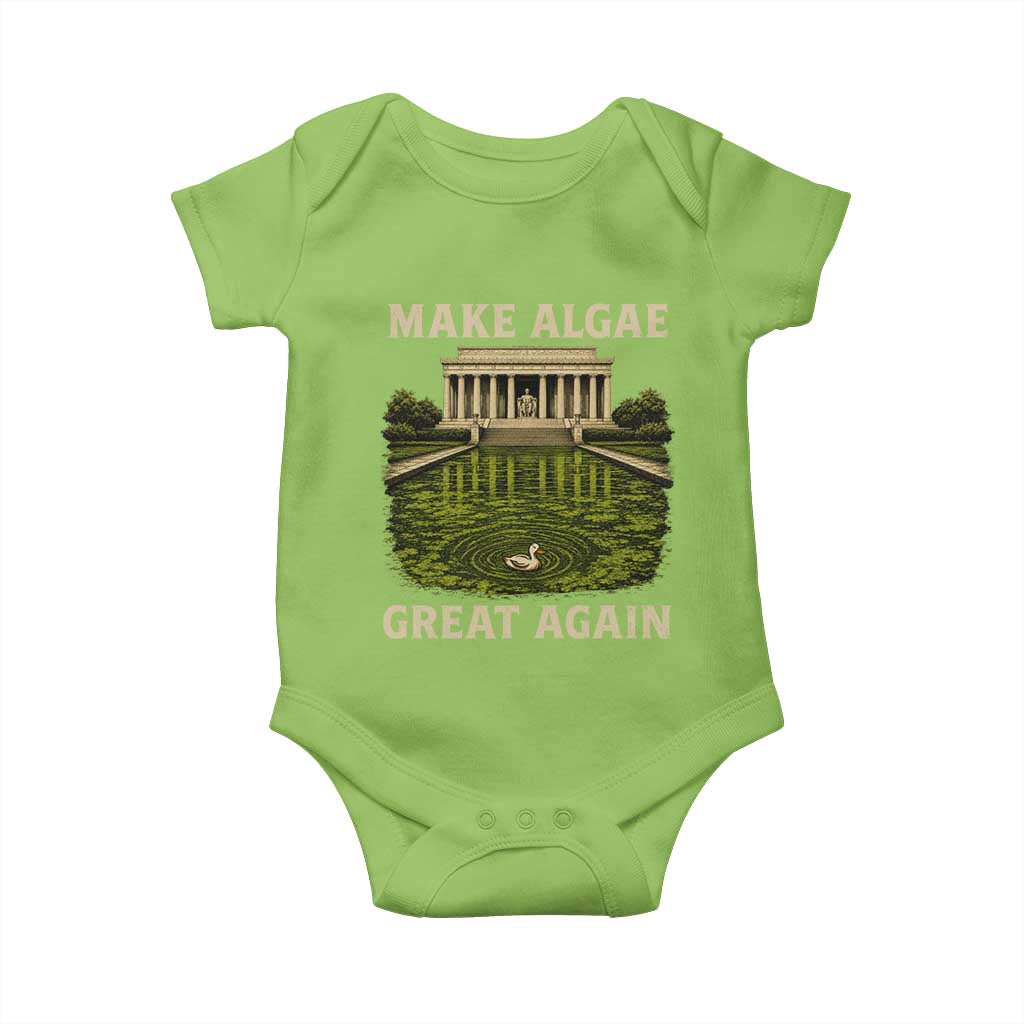 Make Algae Great Again Baby Onesie Funny Lincoln Memorial Reflecting Pool TS11 Lime Print Your Wear