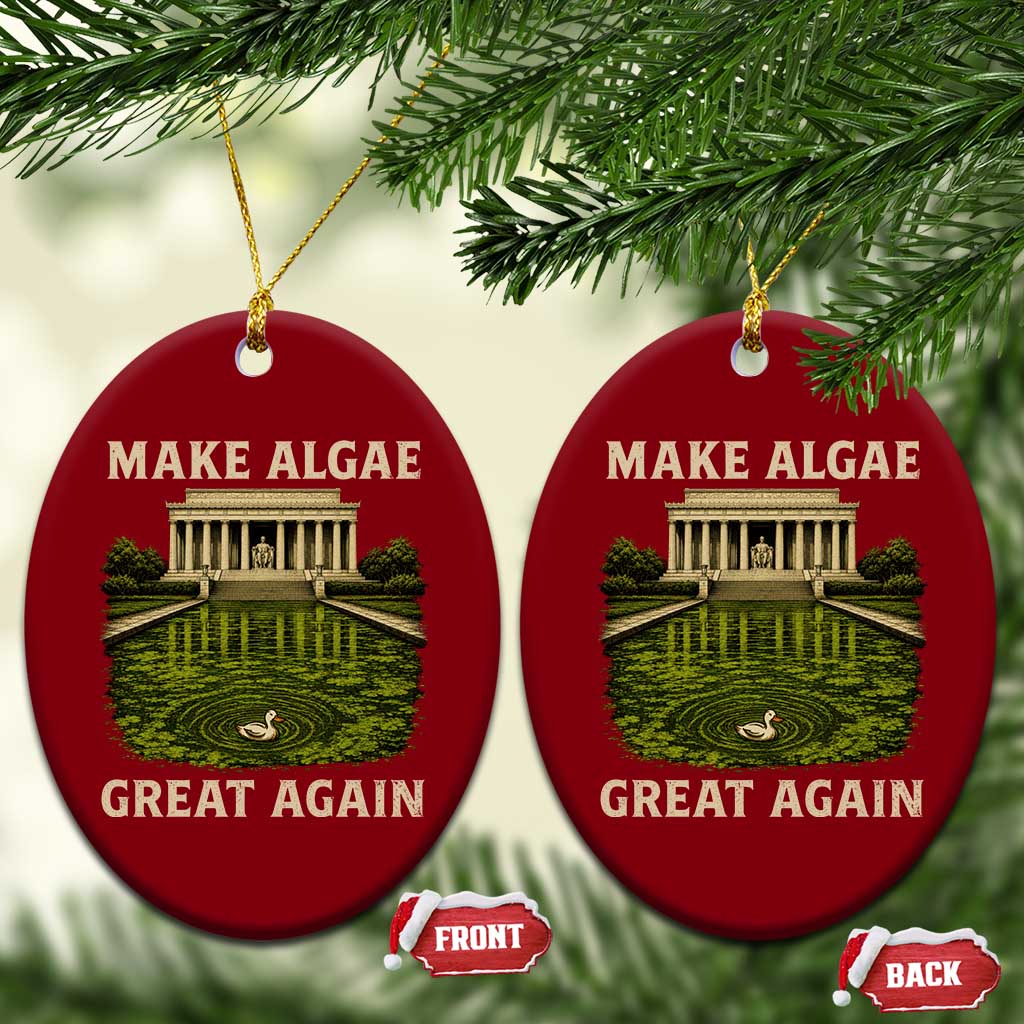 Make Algae Great Again Ceramic Ornament Funny Lincoln Memorial Reflecting Pool TS11 Print Your Wear