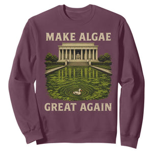 Make Algae Great Again Sweatshirt Funny Lincoln Memorial Reflecting Pool TS11 Maroon Print Your Wear