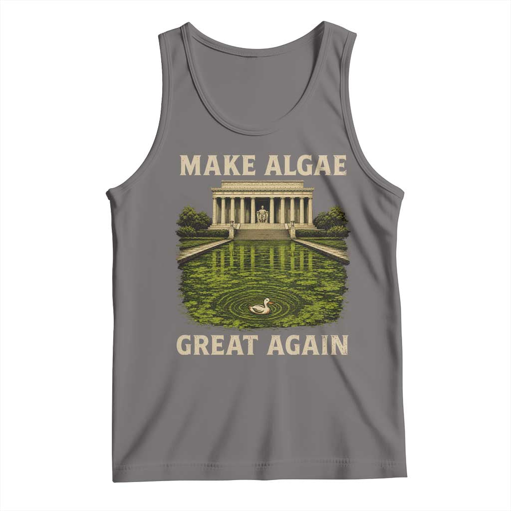 Make Algae Great Again Tank Top Funny Lincoln Memorial Reflecting Pool TS11 Deep Heather Print Your Wear