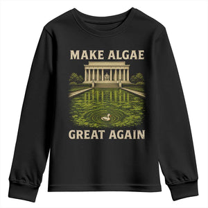 Make Algae Great Again Youth Sweatshirt Funny Lincoln Memorial Reflecting Pool TS11 Black Print Your Wear