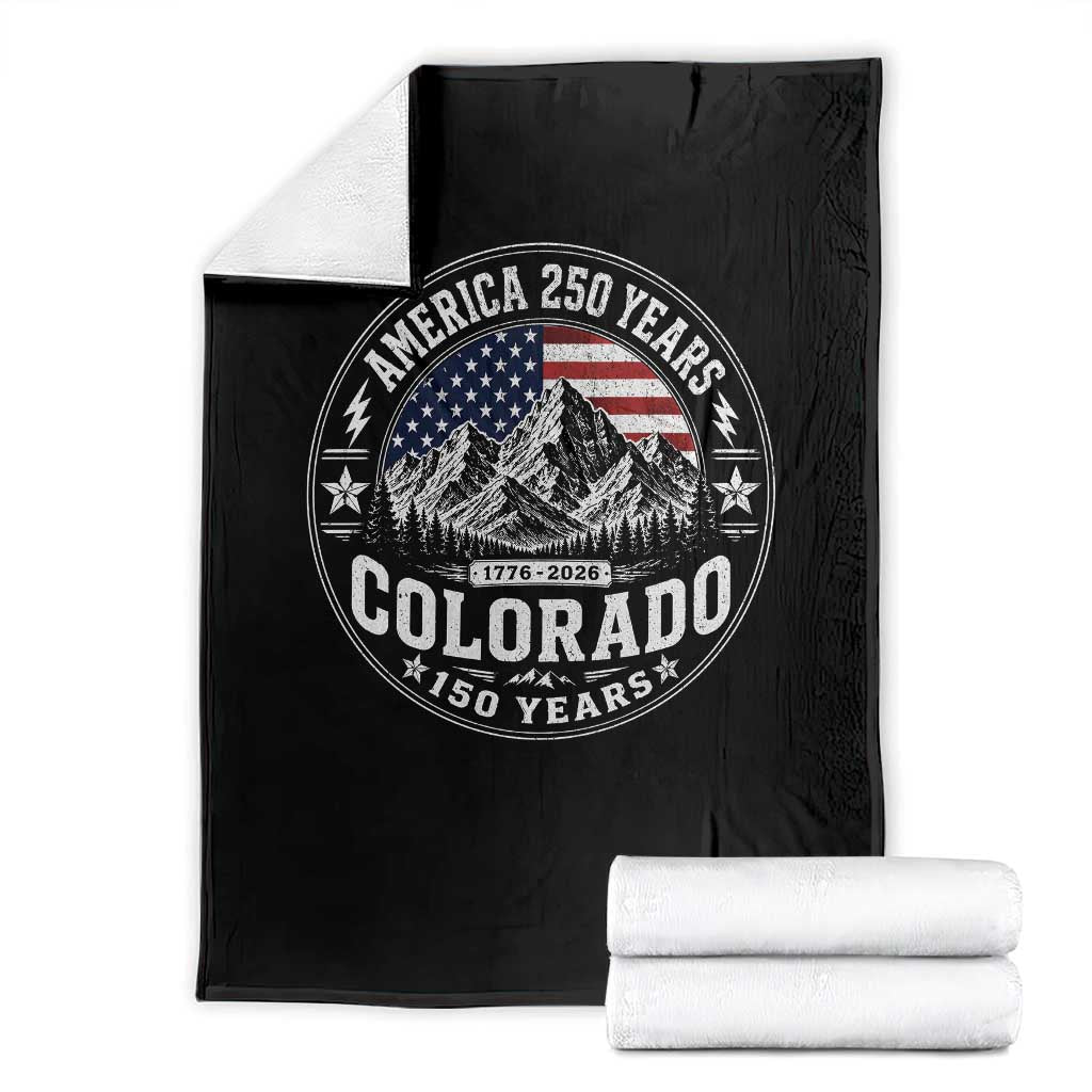 Colorado 150 America 250 Years Throw Blanket Colorado Sesquicentennial Anniversary 1876 2026 TS11 Black Print Your Wear