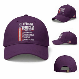 My Dog Is A Democrat Baseball Cap Funny Political Dog Owner TS11 Baseball Cap Universal Fit Purple Print Your Wear