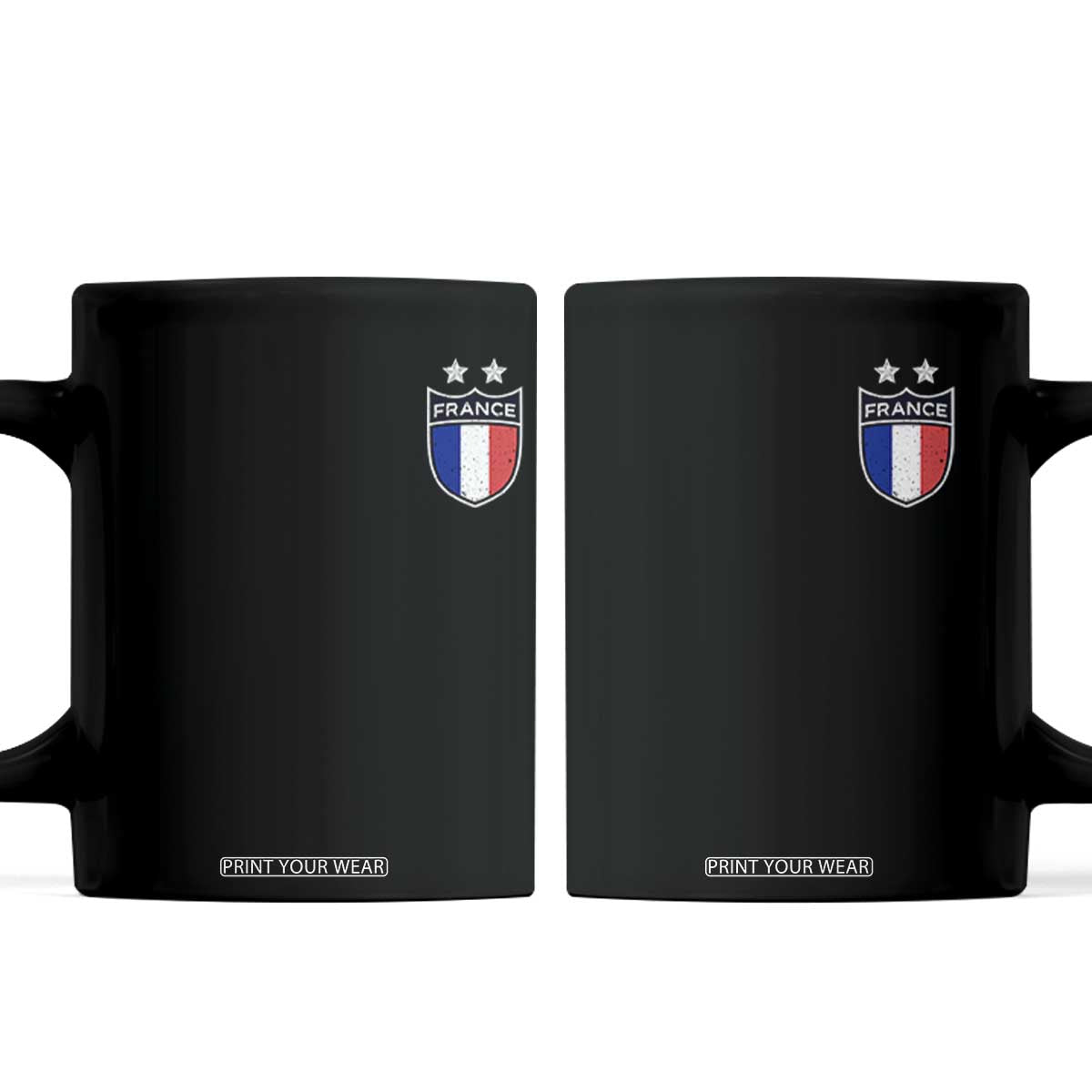 Vintage France Football Crest Two Stars French Flag Coffee Mug TS11 Black Print Your Wear