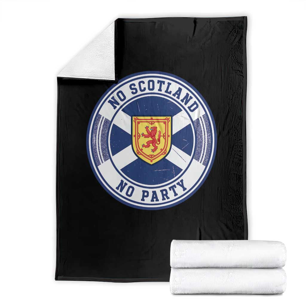 No Scotland No Party Throw Blanket Scottish Lion Rampant Crest Vintage Saltire Flag TS11 Black Print Your Wear