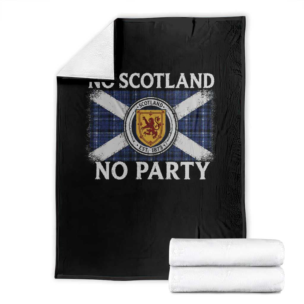 No Scotland No Party Throw Blanket Lion Rampant Crest Scottish Tartan Flag TS11 Black Print Your Wear