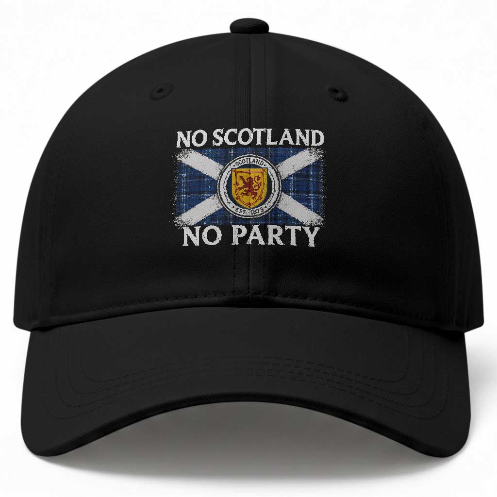 No Scotland No Party Baseball Cap Lion Rampant Crest Scottish Tartan Flag TS11 Print Your Wear
