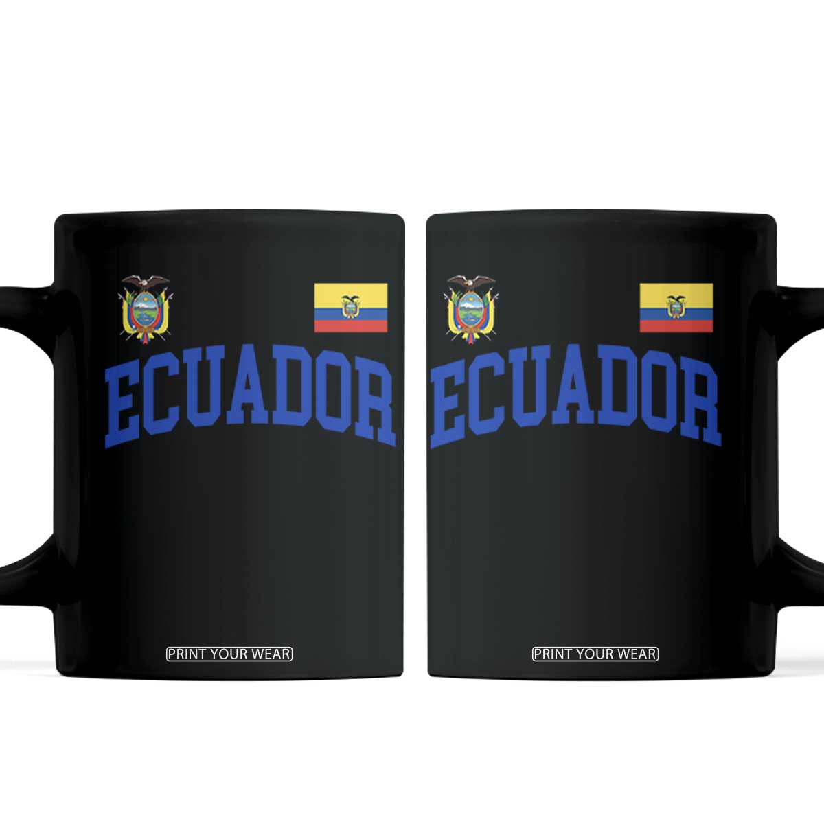 Ecuador Vintage Throwback Soccer Jersey Style Coffee Mug Ecuadorian Hispanic Heritage TS11 Black Print Your Wear