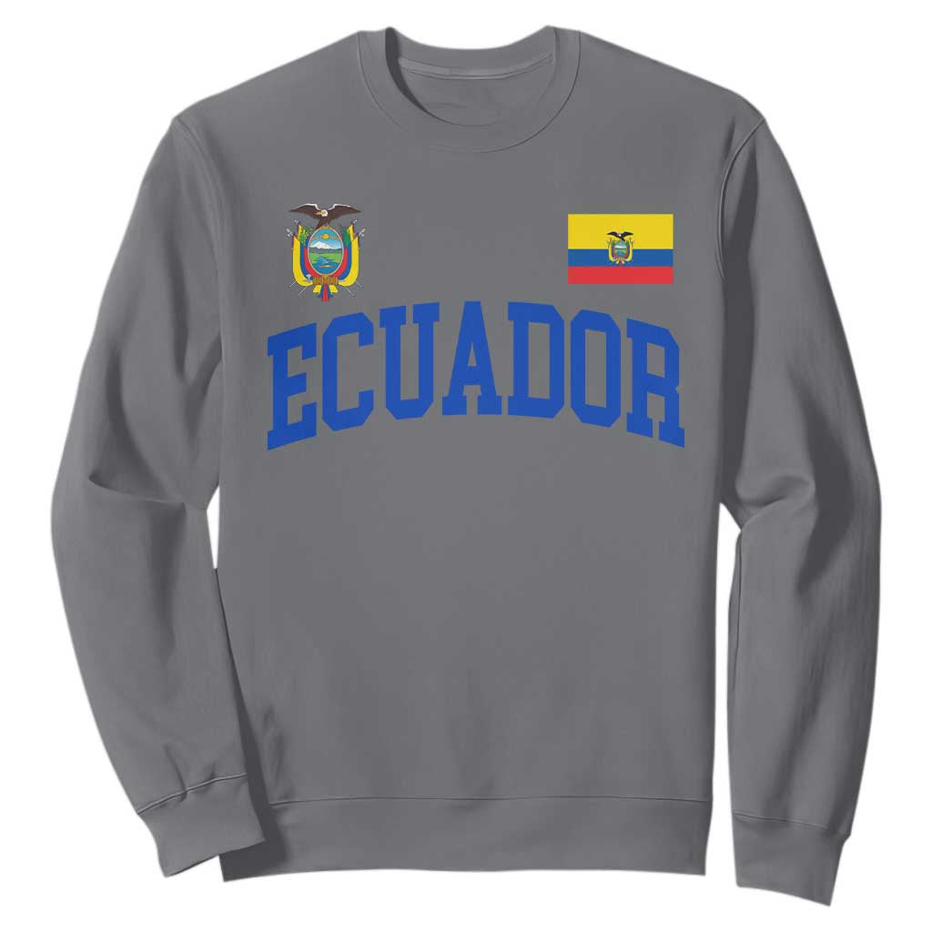 Ecuador Vintage Throwback Soccer Jersey Style Sweatshirt Ecuadorian Hispanic Heritage TS11 Charcoal Print Your Wear