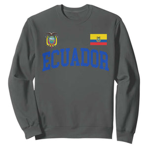 Ecuador Vintage Throwback Soccer Jersey Style Sweatshirt Ecuadorian Hispanic Heritage TS11 Dark Heather Print Your Wear