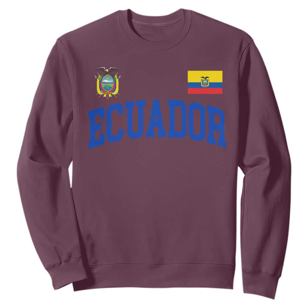 Ecuador Vintage Throwback Soccer Jersey Style Sweatshirt Ecuadorian Hispanic Heritage TS11 Maroon Print Your Wear