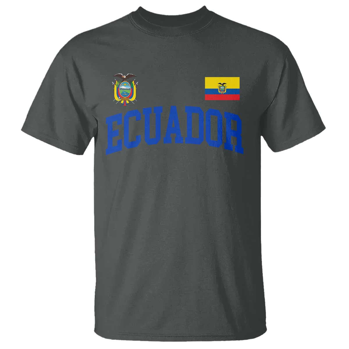 Ecuador Vintage Throwback Soccer Jersey Style T Shirt Ecuadorian Hispanic Heritage TS11 Dark Heather Print Your Wear