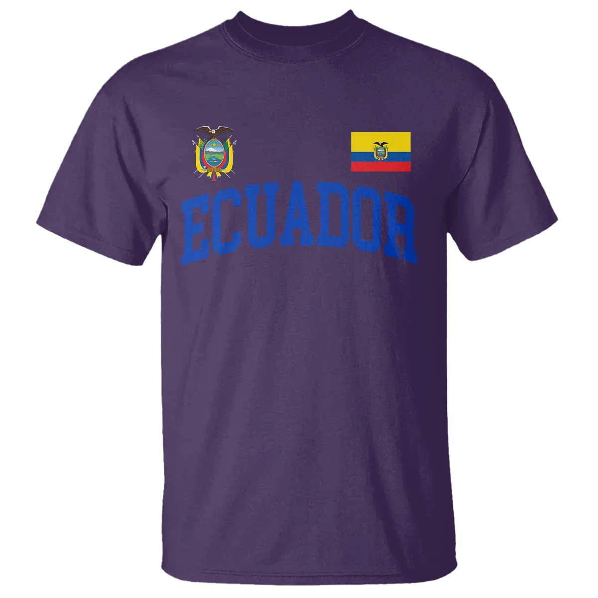 Ecuador Vintage Throwback Soccer Jersey Style T Shirt Ecuadorian Hispanic Heritage TS11 Purple Print Your Wear