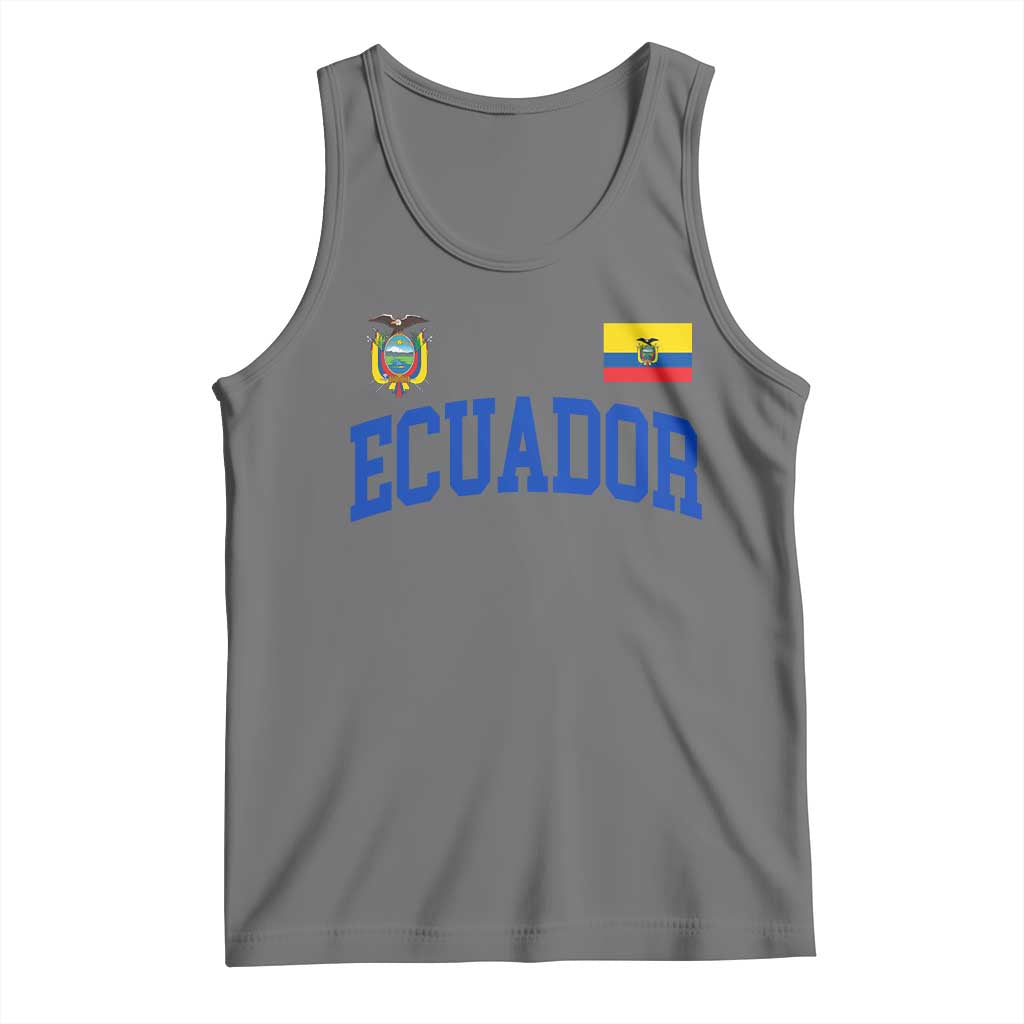 Ecuador Vintage Throwback Soccer Jersey Style Tank Top Ecuadorian Hispanic Heritage TS11 Black Heather Print Your Wear