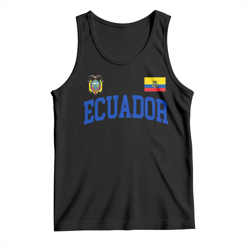 Ecuador Vintage Throwback Soccer Jersey Style Tank Top Ecuadorian Hispanic Heritage TS11 Black Print Your Wear