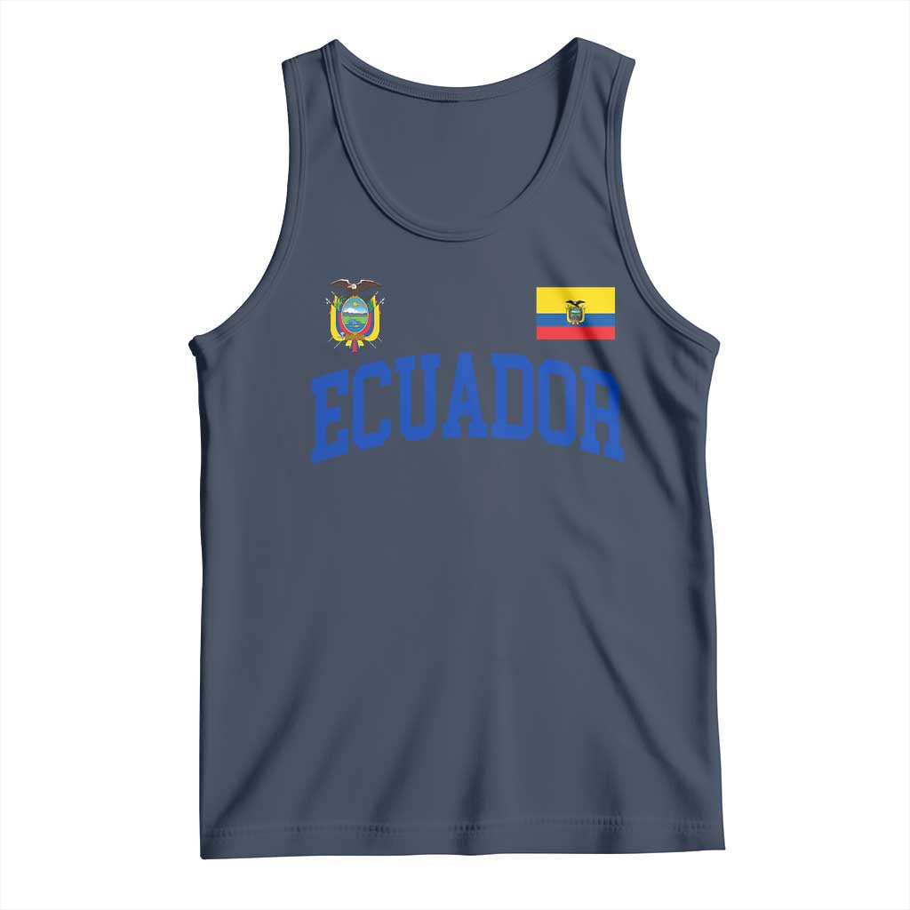 Ecuador Vintage Throwback Soccer Jersey Style Tank Top Ecuadorian Hispanic Heritage TS11 Navy Print Your Wear