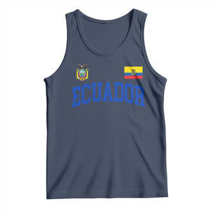 Ecuador Vintage Throwback Soccer Jersey Style Tank Top Ecuadorian Hispanic Heritage TS11 Navy Print Your Wear
